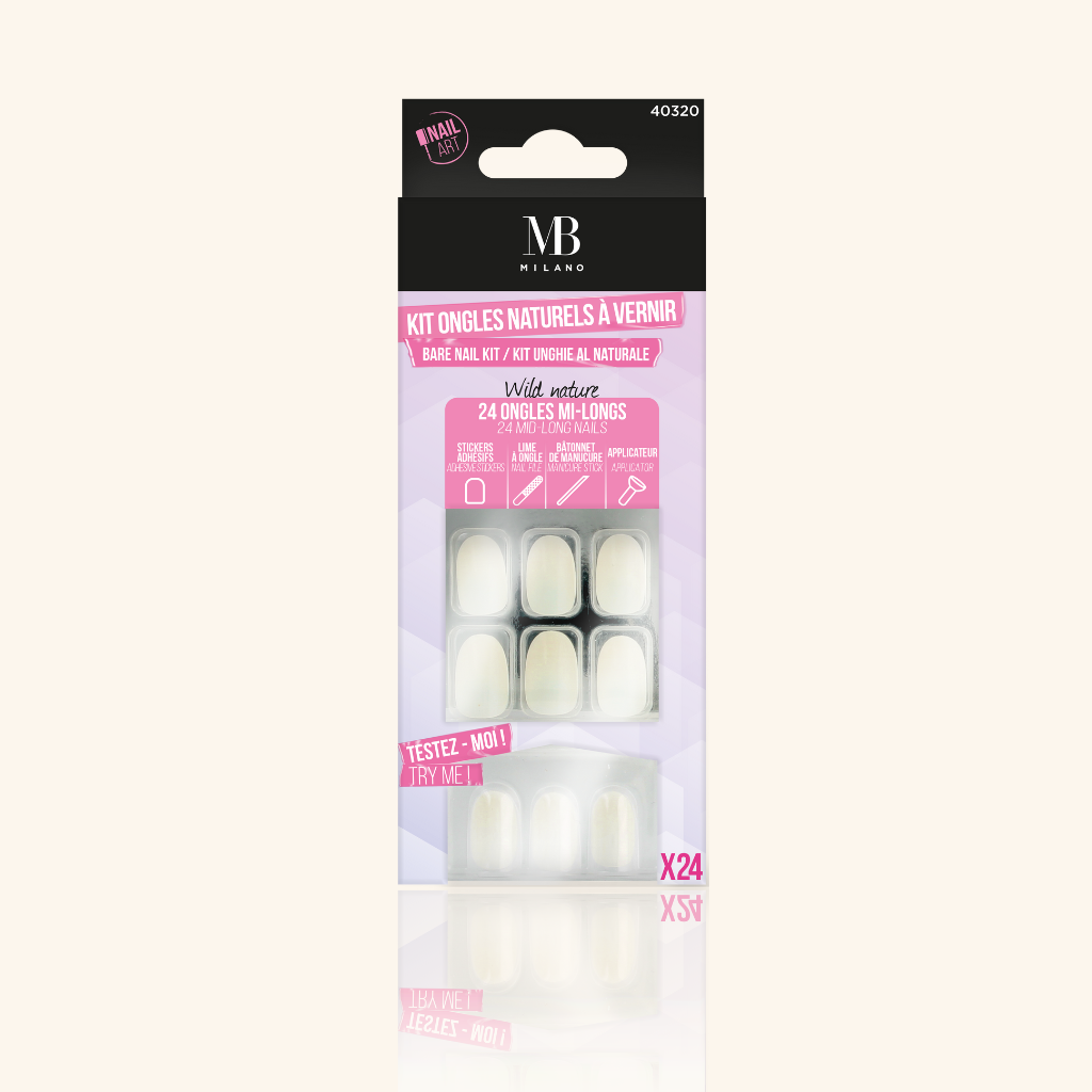 24 ONGLES NATURE MI-LONGS