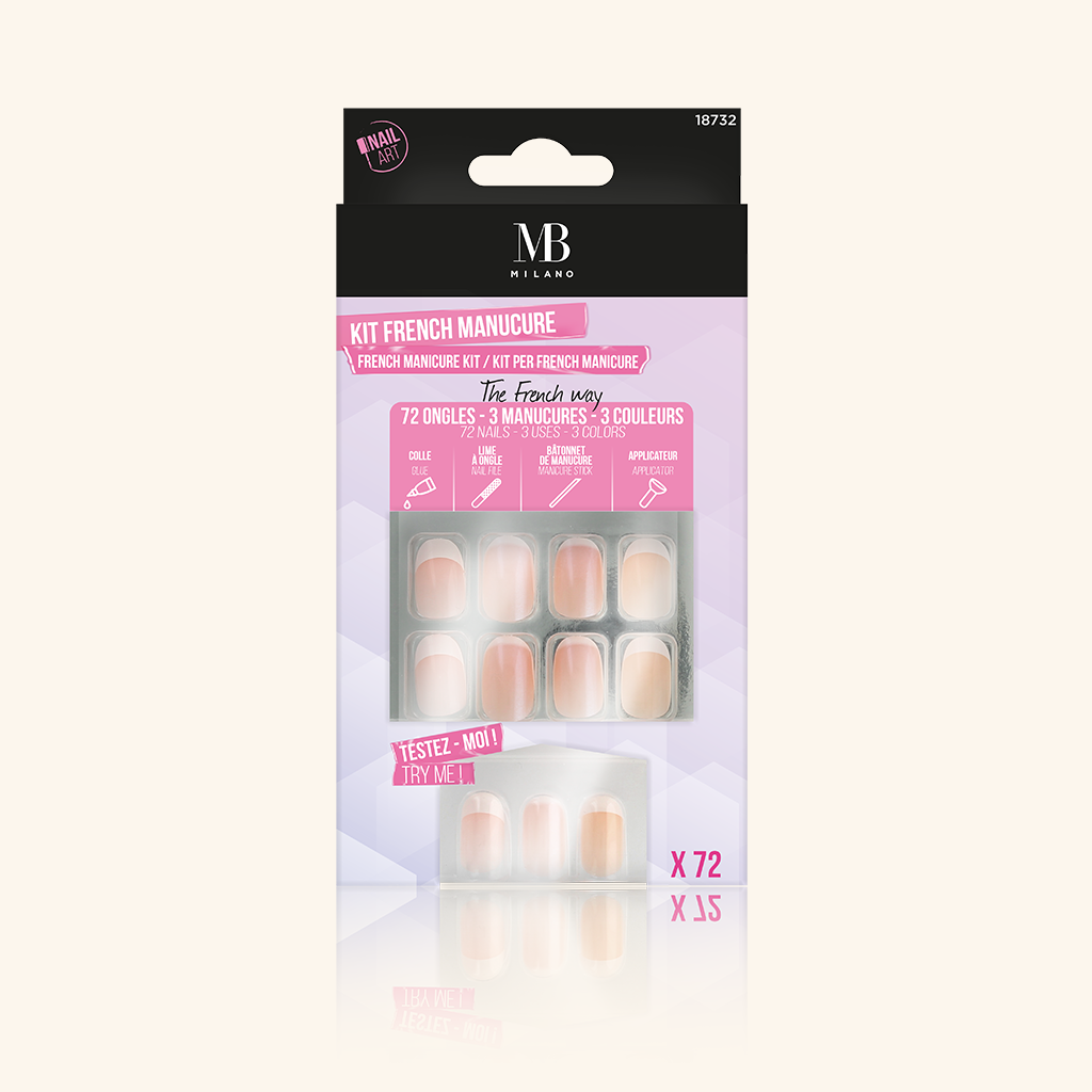 KIT DI 72 UNGHIE FINTE FRANCESI