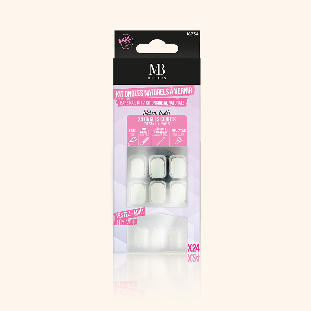 24 FAUX-ONGLES NATURE COURTS