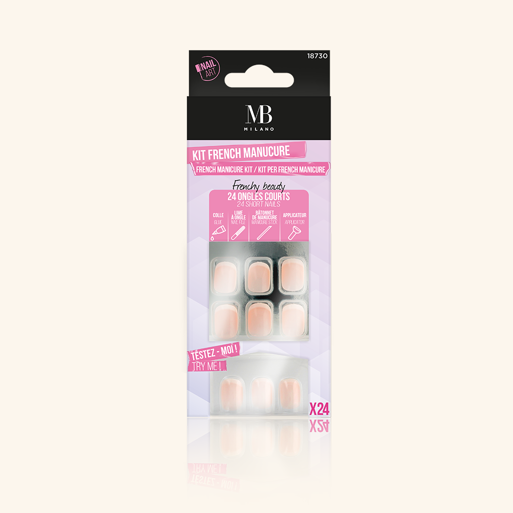 24 FAUX-ONGLES FRENCH COURTS